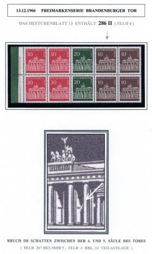 Berlin H-Blatt 13 mit 286 II postfrisch Plattenfehler #KB500
