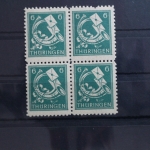 SBZ 95AXbs als Viererblock postfrisch geprüft Herpichböhm BPP #SS190