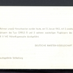 Bund Raketenpost DRG Höhenrakete Cirrus B 26. Versuchsreihe 1963 #HD052