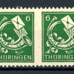 SBZ Thüringen waag. Paar 95 AX at Us postfrisch mit Fotoattest Ströh BPP #GJ044