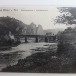 AK Bad Münster a. Stein Rheingrafenstein u. Eisenbahnbrücke ungebraucht #PG139