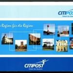 Privatpost CITIPOST gestempelt Faltkarte mit Erstausgaben 1. 09.2007 #HE148