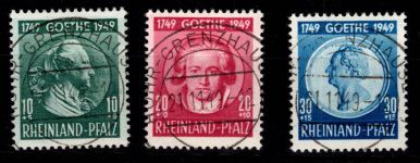 Fr. Zone Rheinland-Pfalz 46-48 gestempelt geprüft Schlegel BPP #DIE26