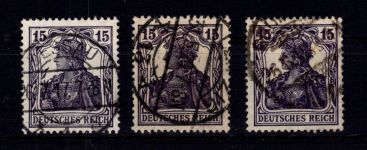 Deutsches Reich 101 a/b/c gestempelt geprüft Infla Berlin #DIV26