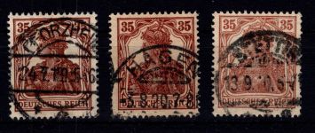 Deutsches Reich 103 a/b/c gestempelt geprüft Infla Berlin, Oechsner BPP #DIV27
