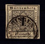 Württemberg 1 a gestempelt tiefst geprüft Heinrich BPP #DIX56