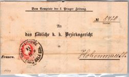 Österreich 37 II B auf Brief Prager Zeitung #DJK61