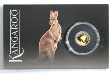Medaille Motiv Känguru 999er Gold 0,5 g fein, in Coincard #EAA87