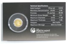 Medaille Motiv Känguru 999er Gold 0,5 g fein, in Coincard #EAA87