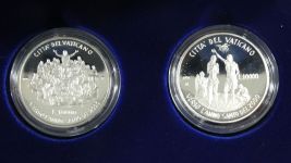 Vatikan 2x 10.000 Lire 1996 835er Silber je 22 g, siehe Text #EAB19