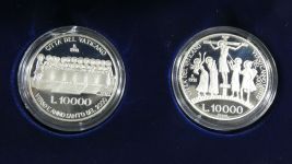 Vatikan 2x 10.000 Lire 1998 835er Silber je 22 g, siehe Text #EAB21