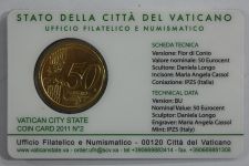 Vatikan 50 Cent 2011 in CoinCard No 2 #EAB83