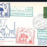 Bund Postsegelflug Karlsruhe-Gross-Gerau 6.5.61 gestempelt #HO552
