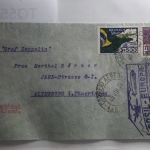 Brasilien auf Brief als Mischfrankatur via Graf Zeppelin Brasil - Europa #BA250