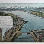 AK Züricher-See aus der Vogelschau 1904 gebraucht #PH410