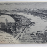 AK Züricher-See aus der Vogelschau 1904 gebraucht #PH434
