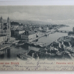AK Zürich Panorama mit 2 Brücken 1904 gebraucht #PH422