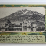 AK Luzern Bahnhof, Post u. Pilatus 1900 gebraucht #PH724