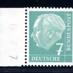 Bund Dauerserie/ DS Heuss I 181 y w DZ 7 postfrisch geprüft #JE814
