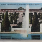 AK Potsdam Schloss Sanssouci mit den Terrassen u. Fontaine 1918 gebraucht #PH744