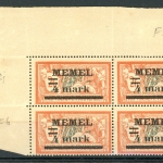 Memel 46 y I a postfrisch im 4er Block, geprüft #HF018