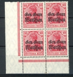 Dt. Bes. WK I DP in Polen, 4er Block 10 c postfrisch geprüft Hey #HU193