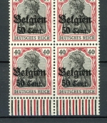 Dt. Bes. WK I LP Belgien 4er Block UR 20 a postfrisch gepr. Hey #HU202