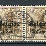 Dt. Bes. WK I LP Belgien waag. Paar 11 a II gestempelt geprüft Hey #HU208