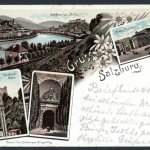 AK Salzburg, Südtirol Drahtseilbahn, Neutor, Salzach, Neues Theater 1896 gebraucht #HU278