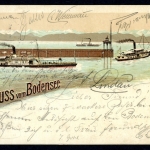 AK Lindau, Bodensee Raddampfer Königin Charlotte 1897 gebraucht #HU282