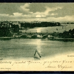 AK Hamburg Die Lombardsbrücke 2.3.1898 gebraucht #HU316