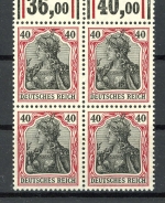 Deutsches Reich 2x 90 II a W postfrisch im 4er Bl., geprüft #HF036