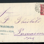 Deutsches Reich Plattenfehler 19 V Hufeisenstempel Einzelfrankatur #IA252