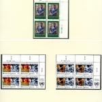 UNO Wien Jahrgang 1985-87 postfrisch 4er Blöcke auf Lindner Vordruck #HL040