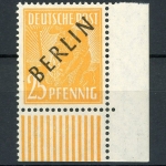 Berlin 10 postfrisch Eckrand unten rechts, geprüft #IU573