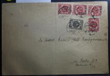 Memel 4x 180, 181 auf Brief als Mischfrankatur #BA989