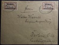 Memel 2x 26 auf Brief als Mehrfachfrankatur #BA961