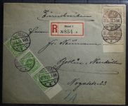 Memel 3x141, 3x145 auf Brief als Mischfrankatur als E-Brief nach Neuköln #BB015