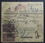 Memel auf Postpaketkarte als Mischfrankatur #BB114