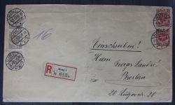 Memel 3x 141,2x 146 auf Brief als Mischfrankatur als E-Brief nach Breslau #BB326