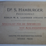 AK Berlin Dr. S. Hamburger - Patentanwalt gebraucht #PJ086