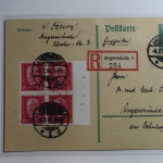 Deutsches Reich 445 als Viererblock als Zusatzfrankatur auf Ganzssache #BB538