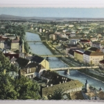 AK Graz Blick vom Schlossberg auf die drei Brücken 1954 gebraucht #PJ495
