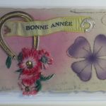 AK Frankreich Prägekarte mit Schleife - Bonne Annêe gebraucht #PL041