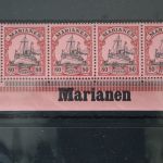 Deutsche Kolonien Marianen 15 postfrisch 4er Streifen mit Landesname #WN034