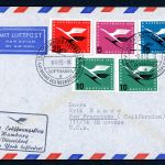 Bund LH Eröffnungsflug Hamburg-Düsseldorf-New York 8.6.55 Sieger 31 #JP043