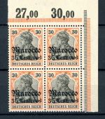 Deutsche APA Marokko 39 postfrisch Eckrand 4er Bl. Falz im Oberrand #HC326