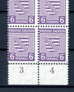 SBZ Provinz Sachsen 4er Block UR 69 X A a postfrisch geprüft Ströh #JJ788