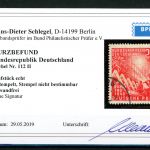 Bund Plattenfehler 112 II gestempelt Kurzbefund Schlegel #JO842