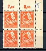 SBZ Thüringen 4er Block Eckrand 96 A Y yy postfrisch geprüft Ströh #JO876